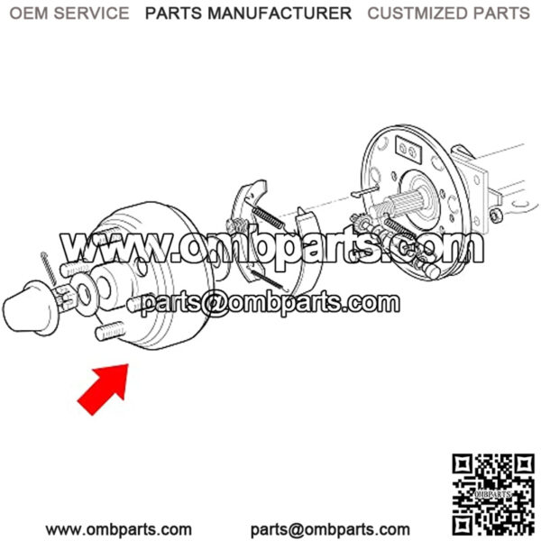Golf Cart Brake Drum/Hub Assembly (Electric) for EZGO TXT Replaces OEM# 19186G1P, 2-Pack - Image 2
