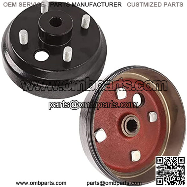 Golf Cart Brake Drum/Hub Assembly (Electric) for EZGO TXT Replaces OEM# 19186G1P, 2-Pack - Image 3