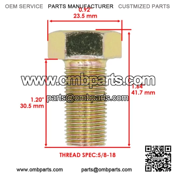 539103299 Deck Spindle Bolt For Husqvarna BX34 BZ27 BZ6127 BZ6134 WH5221 IZ4217 - Image 2