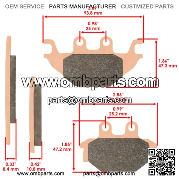 Front Rear Brake Pads for Yamaha YZF-R125 YZFR125 2008-2018  MT125 2014-2019 - Image 2